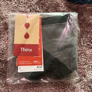 Thinx Moderate Modal cotton period briefs, new with tags, size small, black.